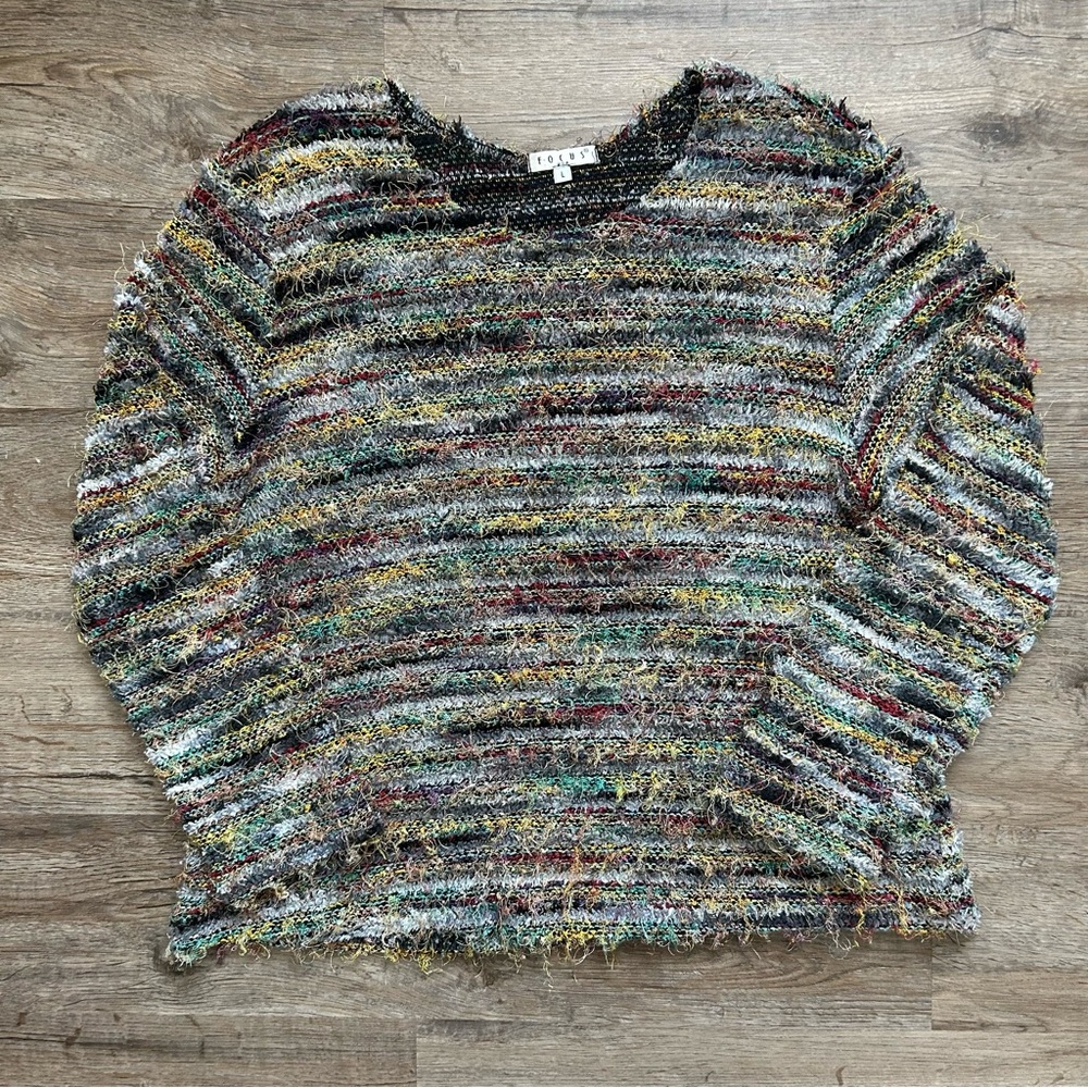VTG 90s Multi Color Textured Sweater - Picture 2 of 11